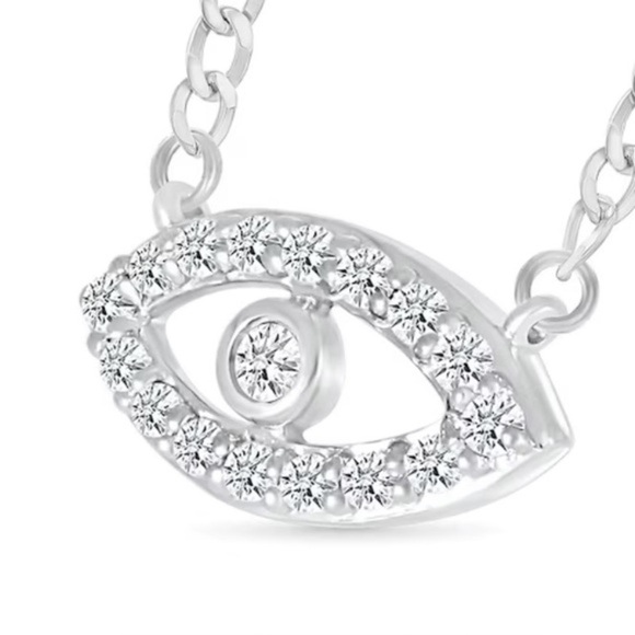 Jewelry - .50 cts VS Lab Diamond Evil Eye Sterling Silver Necklace